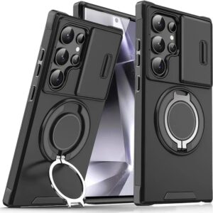 Shockproof Magnetic Case with Slide Camera Protector for Samsung Galaxy S21,S22,S23 Ultra.
